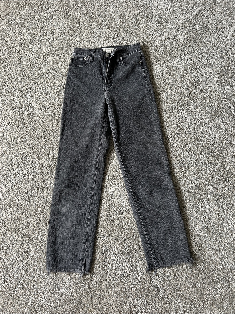 High-Rise Straight Leg Madewell Women’s Jeans in Washed Black Size 23
